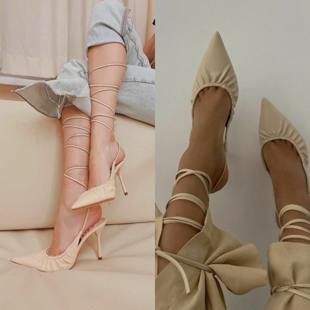 Zara Cream Strappy Heels